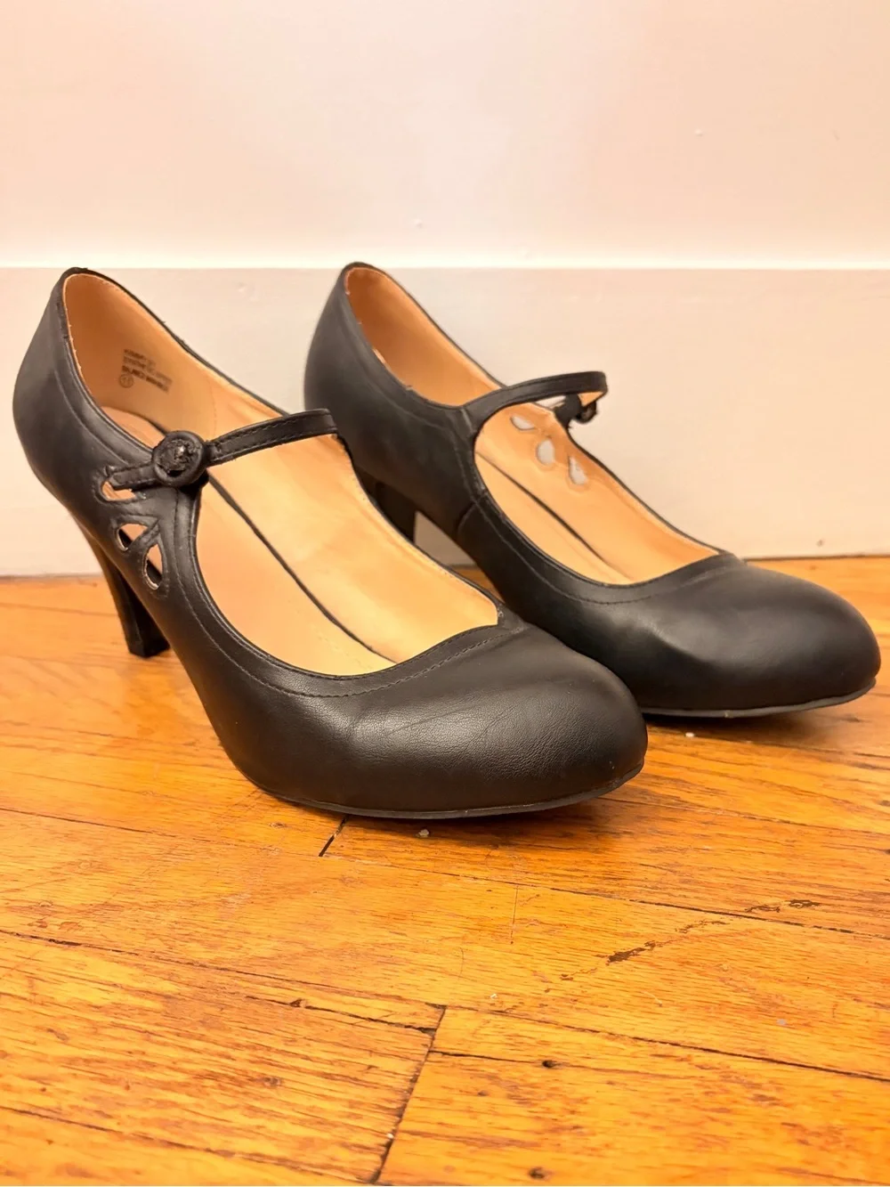 Chase & Chloe Black Formal Mary Jane Black Pumps